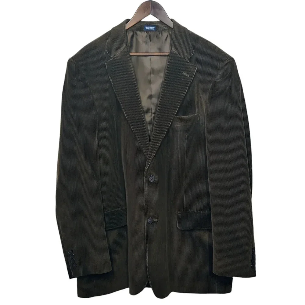 Meeting Street Chocolate Brown Corduroy Blazer Jacket‎ Academia Size 46 Long